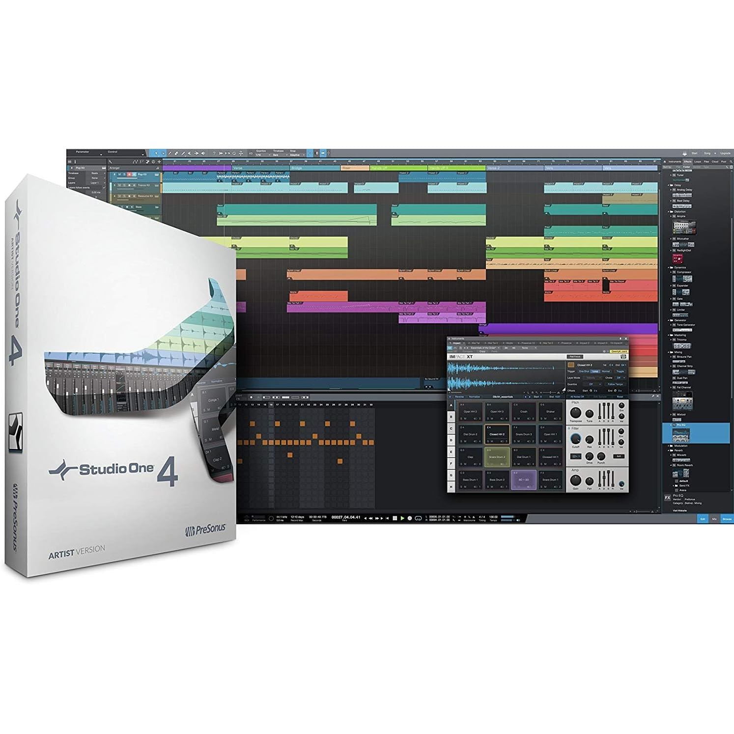 PreSonus Studio 24c USB‑C 2×2 Audio/MIDI Interface Bundle – Mic, Headphones, DAW & More