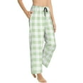 thumbnail image 3 of Kdxio Women's Comfy Stretch Green CheckboardPrint Drawstring Pajama Pants-XX-Large, 3 of 9