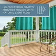 thumbnail image 2 of TOWN & COUNTRY BASICS Cabana Solid Heavyweight Indoor Outdoor Curtains, Light Filtering Opacity with Grommet Top, Water Repellent, 2-Pack Set, 54"x63", Teal, 2 of 9