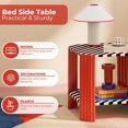 thumbnail image 6 of Flycity Memphis Modern Style End Table, Striped Design Wood Side Table with Solid Wood Legs for Living Room Bedroom Furniture, 6 of 7