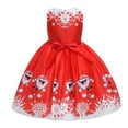 thumbnail image 6 of Girls Christmas Dress Red Swing Long Sleeve Dress Printed Tea-Party Xmas Dresses Casual A-Line Fall Dresses, Black, 13 Years, 6 of 6