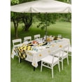 thumbnail image 3 of Outdoor Tablecloth with Umbrella Hole and Zipper, Bee Love Rectangle Table Cloth 60x84 Inch Waterproof Tablecloth, Daisy Eucalyptus Leaves Linen Rustic Beige Picnic Table Cover for Patio Camping, 3 of 7