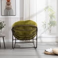 thumbnail image 2 of Outdoor Rattan Rocking Chair, Padded Cushion Rocker Recliner Chair Outdoor for Front Porch, Living Room, Patio, Garden (Green), 2 of 11