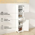 thumbnail image 4 of Office File Cabinets Tall Bathroom Floor Storage Cabinet,Narrow Slim Freestanding Cabinet with 1 Drawer and 2 Doors Storage Cabinet with 5 Adjustable Height Shelf, 15 x 12 x 67Inches, White,Metal Fil, 4 of 11