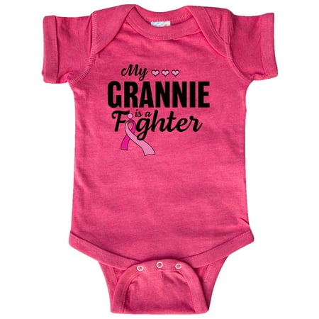 

Inktastic Breast Cancer Awareness My Grannie is a Fighter Gift Baby Boy or Baby Girl Bodysuit