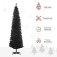thumbnail image 6 of Resenkos 7ft Slim Artificial Pencil Christmas Tree - 499 Realistic Branch Tips & Plastic Stand, Black, 6 of 7