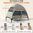 thumbnail image 3 of PawHut Outdoor Elevated Dog Bed with Canopy Raised Dog Bed Light Grey, 3 of 10