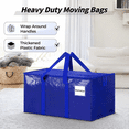 thumbnail image 4 of Homaryx 8 Pack Extra Large Heavy Duty Moving Bags, Blue Storage Totes with Zippered Lids and Reinforced Handles for Clothes, Dorm and Moving, Blue, 4 of 7