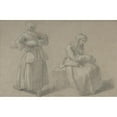 thumbnail image 3 of Etienne Jeaurat 18x13 Black Modern Framed Museum Art Print Titled - Study of Two Women (ca. 1755), 3 of 5