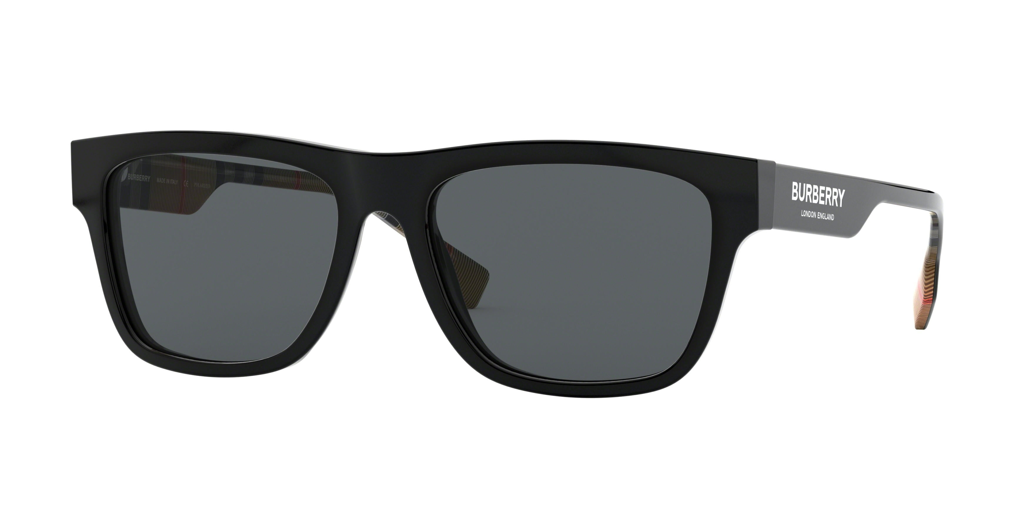BURBERRY BE4293 377381 Black Grey Polarized 56 mm Men's Sunglasses