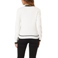 thumbnail image 3 of INSPIRE CHIC Women's Long Sleeve Button Down Classic V Neck Rib Sweater Knit Cardigan M White, 3 of 6