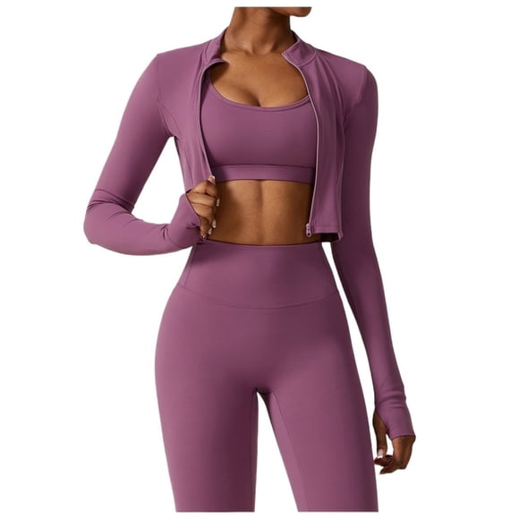 Chaqueta de Yoga for mujer, chaqueta de Yoga deportiva for correr al aire libre con cremallera, chaqueta de manga larga, ropa de Yoga de secado rápido for niñas