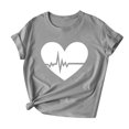 thumbnail image 4 of Plebaso T-shirts à Manches Courtes pour Femmes, Imprimé, Col Rond, Décontracté, Mode, 4 of 4