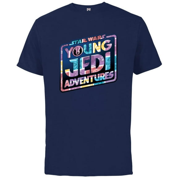 Star Wars Young Jedi Adventures Logo with Character Art - Short Sleeve Cotton T-Shirt for Adults - Customized-Navy
