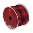 thumbnail image 2 of Northlight Red and Black Buffalo Plaid Christmas Wired Craft Ribbon 2.5" x 16 Yards, 2 of 3