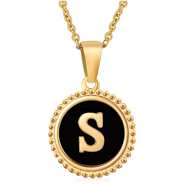 26 English Letters (A-Z) Necklace For Women Titanium Steel Stainless Steel Pendant Necklace Pearl Shell Oil Drop Necklace As Gift For Wife , Daughter, Friend