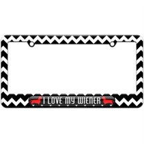 I Love My Wiener, Daschund License Plate Tag Frame, Multiple Colors