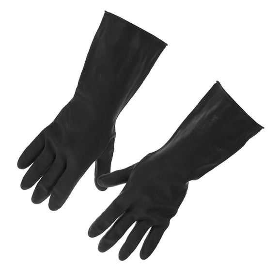 BESTYASH 1Pair Black Rubber Dishwashing Gloves for Kitchen and Outdoor Use