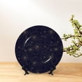 thumbnail image 6 of Balery Copper-Gold Gloss Outline Chrysanthemum Print Bone China Decorative Plate Ceramic Dinner Plates Art Crafts with Display Stand-6in, 6 of 6