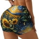 thumbnail image 1 of Fotbe Starry Sky Moon Sunflower Shorts Sin Costuras – Shorts Deportivos de Cintura Alta para Mujer, Elásticos para Gimnasio, Yoga, Running o Ciclismo-Medium, 1 of 8