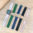 thumbnail image 2 of Magnetic Band Compatible for Apple Watch Series 10 42mm for Men Women 41mm 40mm 38mm Bands, Sport Silicone Strap Secure Button Wristband for iWatch Series 9 8 7 6 5 4 3 SE 2 1, Black/Orange, 2 of 10