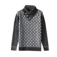 thumbnail image 3 of Miluxas Men's Shawl Collar Pullover Sweater Casual Slim Button Textured Knit Sweaters Gray, 3 of 8