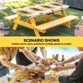 thumbnail image 6 of Yellow Sunflowers Table Cloths for 6 Foot Rectangle Tables, You Are My Sunshine Wood Rustic Patio Waterproof Elastic Fitted Tablecloths, Washable Rectangular Table Cover for Camping, 6 of 8