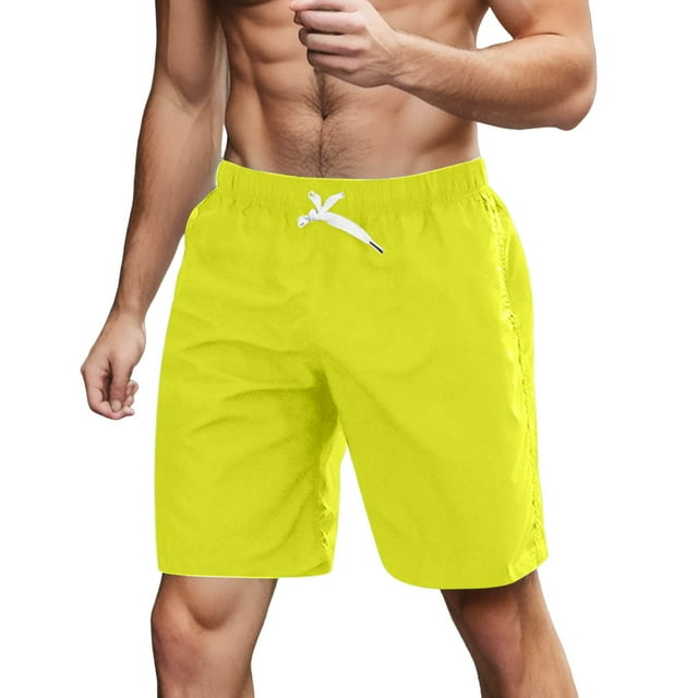 Men's 5 - Inch Running Beach Shorts - Elastic Waist, with Pockets for Workout