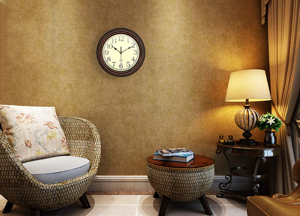 Foxtop 12 Inch Retro Silent Wall Clock, Bronze photo 7