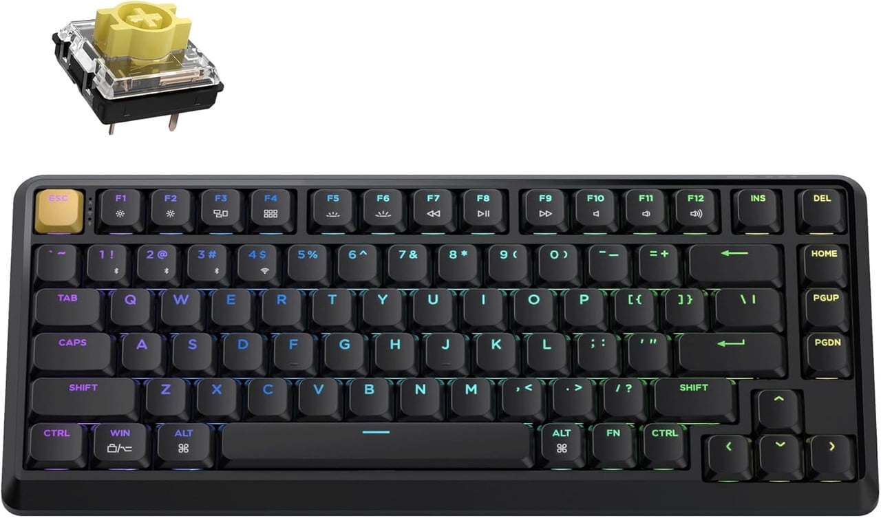 Keychron K5 Max Ultra-slim Draadloos Mechanisch Toetsenbord – QMK/VIA, 3 Modes, Witte LED, Low Profile Gateron Red