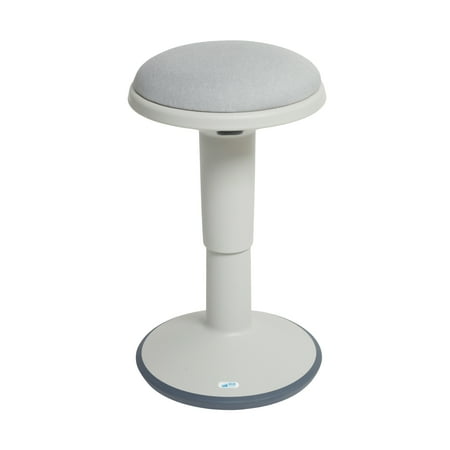 ECR4Kids Sitwell Wobble Stool with Cushion  Adjustable Height  Active Seating  Light Grey