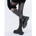 thumbnail image 4 of 2024 New Womens Leg Warmers Gothic Fleece Leg Warmers Punk Ribbed Knitted Leg Warmers for Women Wide Calf Warmers Side Zipper Up Solid Color Boot Socks Student Knee High Foot Cover Winter Sock Chris, 4 of 8