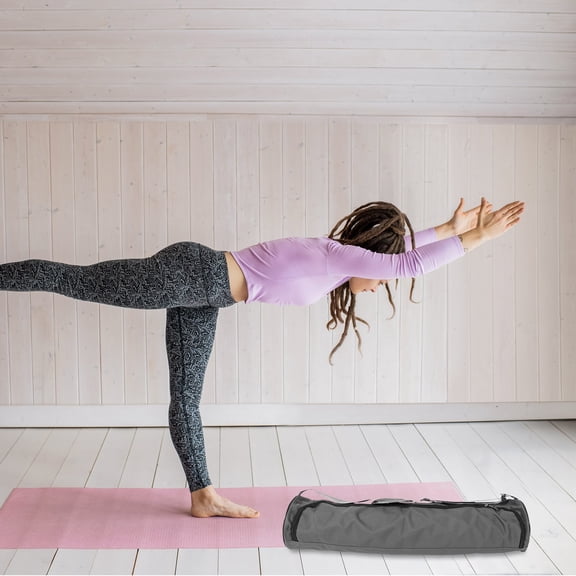 Yardwe Waterproof Oxford Fabric Yoga Mat Carrier Bag Dark Grey for Sports Storage