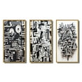 thumbnail image 2 of Designart "Abstract Urban Vision Black and White II" Modern Geometric Framed Wall Art Set Of 3 - Black Abstract Frame Gallery Wall Set For Home Decor, 2 of 6