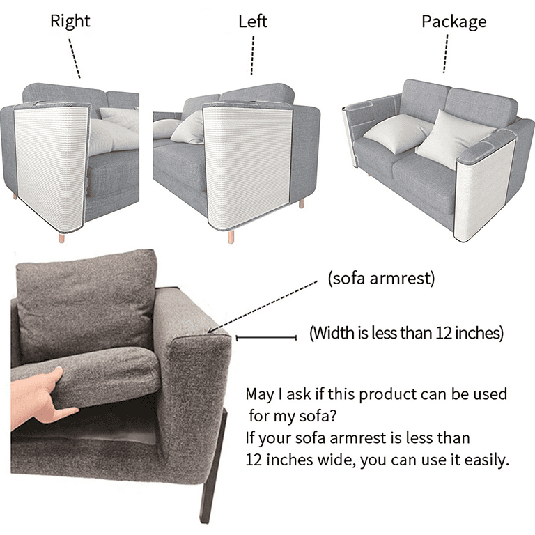 Couch Protector Natural Sisal Furniture Protection from Cats Corner cat Scratcher Couch for Bed Chair Sofa Easy Installation