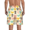 thumbnail image 3 of Kdxio Vintage Cup Pattern Mens Casual Shorts - Drawstring Summer Beach Sports Shorts for Men, 3 of 9