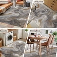 thumbnail image 5 of Marble 3x5 Area Rugs for Living Room, Abstract Fluid Art Grey Brown Marble Texture Modern Non Slip Floor Mat Washable Low-Profile Indoor Carpet for Bedroom, Dining Room, Bathroom, 5 of 9