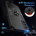 thumbnail image 4 of Cutyskin for Samsung Galaxy A34 5G Case, Ring Holder with Camera Lens Protection & Kickstand Military Grade Drop Tested Shockproof Heavy Duty Protective Magnetic Phone Case, Black, 4 of 7