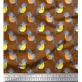 thumbnail image 1 of Soimoi Brown Velvet Fabric American Robin Bird Print Fabric by Yard 58 Inch Wide, 1 of 3