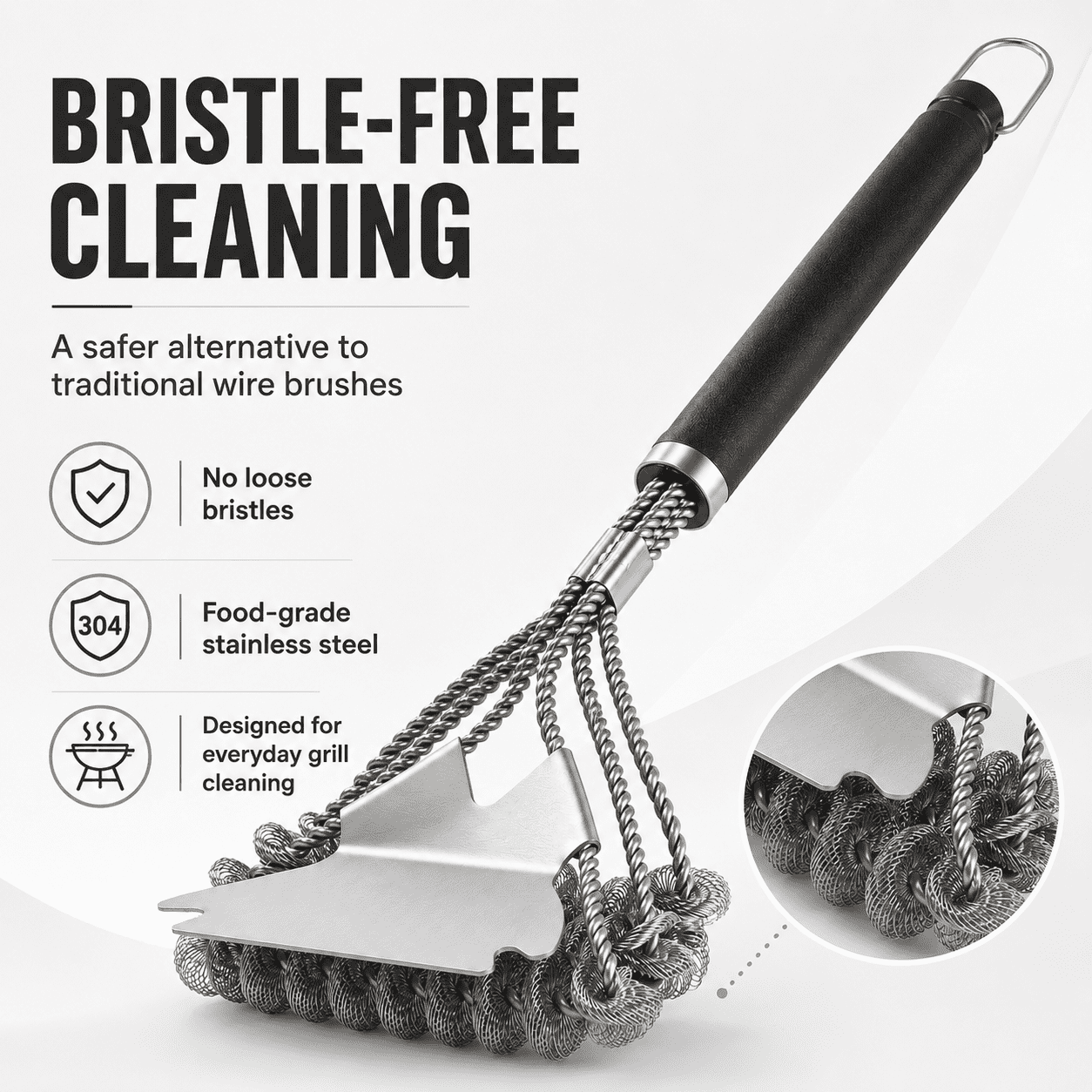 BEEPRINCESS Safe BBQ Grill Brush & Scraper – Bristle Free