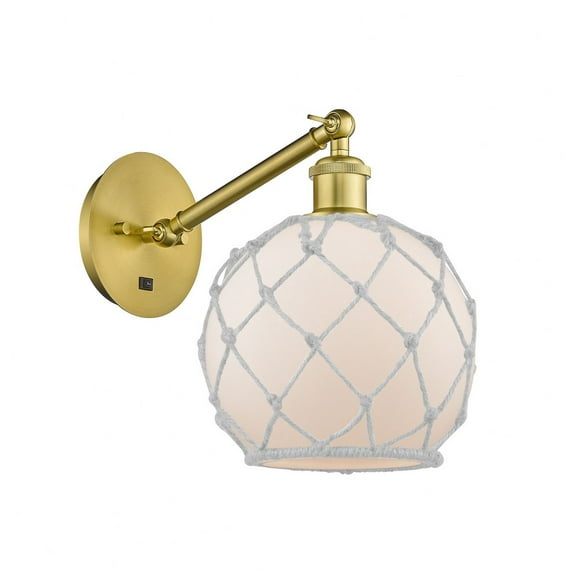 317-1W-SG-G121-8RW-LED-Innovations Lighting-Athens - 1 Light Wall Sconce In Industrial Style-12.38 Inches Tall and 8 Inches Wide Satin Gold