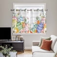 thumbnail image 4 of Easter Eggs Kitchen Curtains Window Panels, Spring Flowers Eucalyptus Leaves Wooden Grain Insulated Window Treatment Curtain, Grommet Curtains for Bedroom/Living Room/Bathroom, 2 Piece 52"Wx45"L, 4 of 8