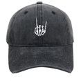thumbnail image 2 of ManxiVoo Retro Washed Distressed Gothic Baseball Cap for Men Women with Ponytail Hole Outdoor Sun Hat, 2 of 3