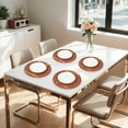 thumbnail image 7 of REGALWOVEN Placemats Set of 6 Faux Leather Placemats for Kitchen Dining Table Decor Washable Heat Resistant Table Placemats Wipeable Table Mat Brown 15*15in, 7 of 7