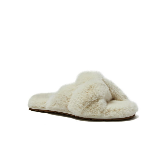 Lands' End Women's Fluffy Slide House Slippers