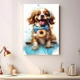 thumbnail image 2 of Barbado Da Terceira Art Canvas Fun Popcorn, Donuts and Lollipops Dogs. Watercolor Art Print, Canvas Canvas for wall decor living room, Bedroom, Bathroom. Funny Wall Art Decor, 2 of 4