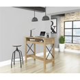 thumbnail image 3 of Pemberly Row Modern Pub Table or Home Office Desk in Light Brown, 3 of 9