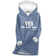 thumbnail image 2 of Aboser Yes,Im Still Cold Sherpa Lined Hoodie Women Warm Plush Fleece Loungewear Trendy Long Sleeve Hooded Pullover Cozy Long Sweatshirts, 2 of 4