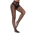thumbnail image 3 of Umfun Patterned Tights for Women Black Fishnet Stockings Lace Design Pantyhose Thigh High Stockings Lace Tights Silky Semi Sheer Stocking Black One Size, 3 of 5