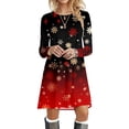 thumbnail image 1 of Robe Décontractée Automne et Hiver pour Femmes, Mode Imprimée de Noël, Col Rond, Manches Longues, Chemise d'Été, Robe Décontractée, Dos Nu, Combinaison avec Poches et Shorts, 1 of 4